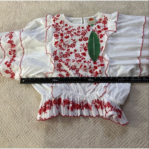 NWT Farm Rio Long Sleeve Embroidered Blouse - Picture 6 of 10